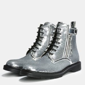 Armani Exchange All Over Sequin Combat Boots